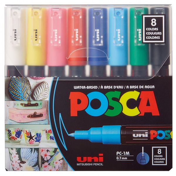 Set Markerjev Posca 1M 8/1 Osnovne Barve