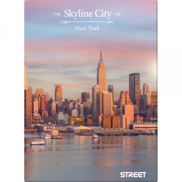 Zvezek A4 črte Street Skyline City 100L trde platnice